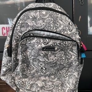 Sad Roots Backpack-Black and White